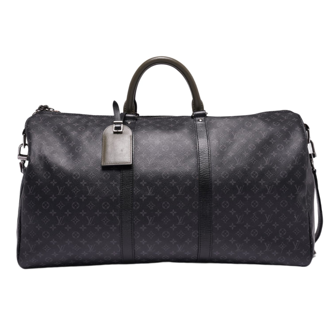 Louis Vuitton 'Black and Olive' Monogram 55 Duffle Bag