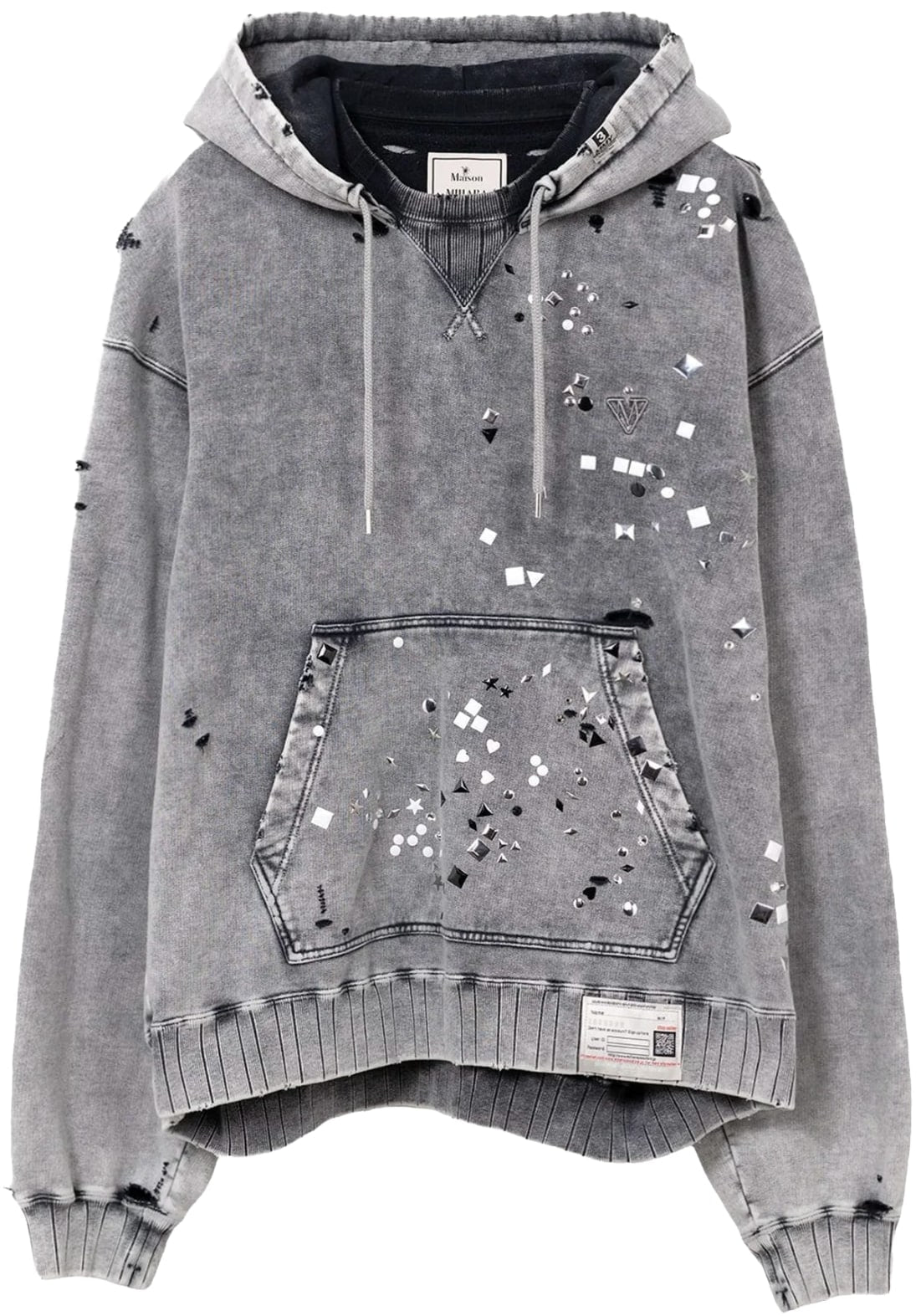 Maison Mihara Yasuhiro 'Embellished' Grey Hoodie