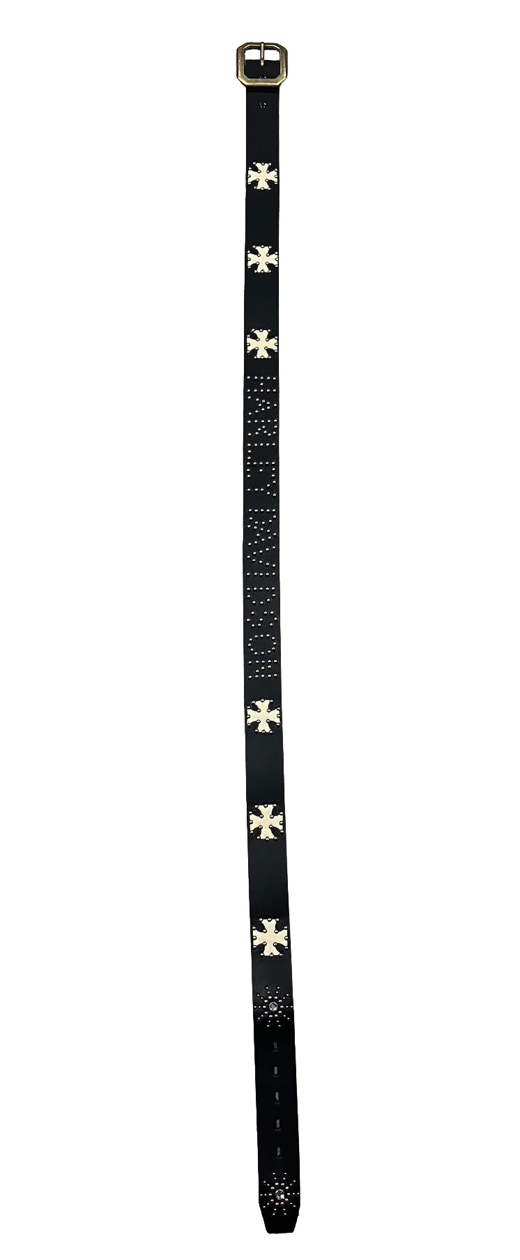 Studded 'Harley Davidson' White Iron Cross Belt