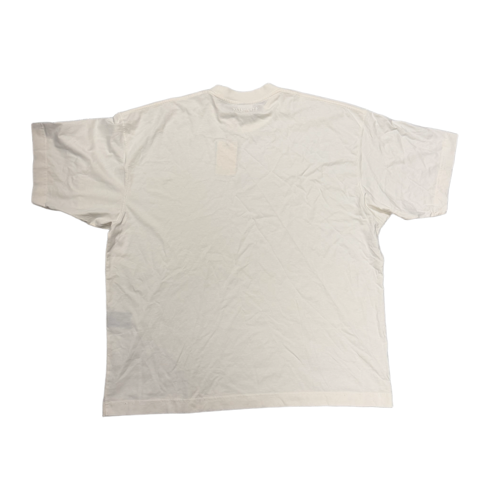 Vetements 'Cream' Biker Logo Tee