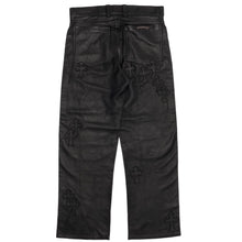 Chrome Hearts Kids 'Black' Leather Cross Patch Pants