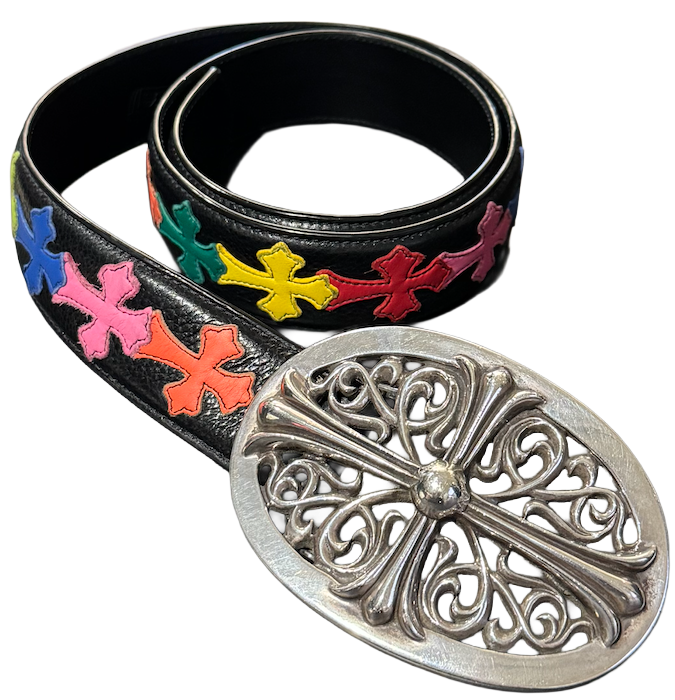 Chrome Hearts 'XXL Oval Buckle Multi Color Patch' Belt