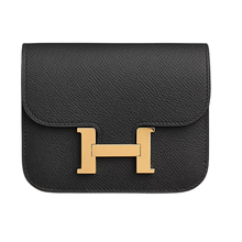 Hermès 'Noir and Gold' Constance Slim Wallet