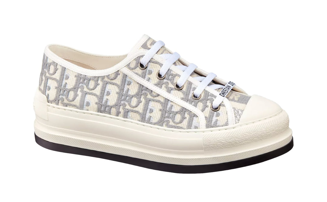 Dior 'Stone Grey' Oblique Embroidered Sneakers