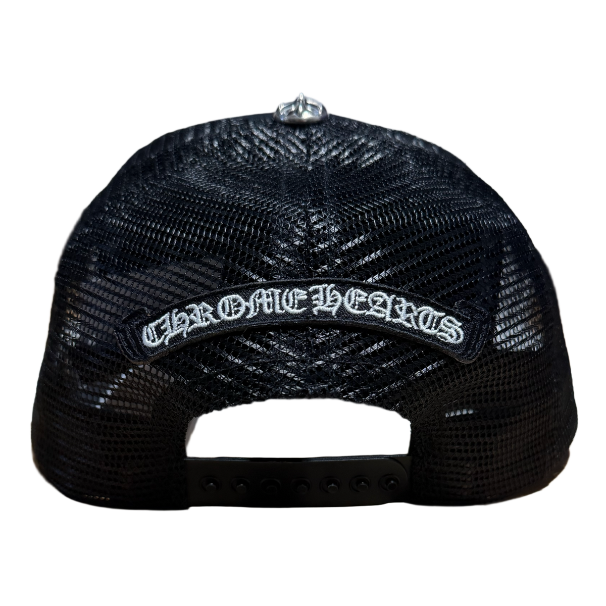 Chrome Hearts 'St. Barth' Orange Cross Patch Cemetery Trucker Hat