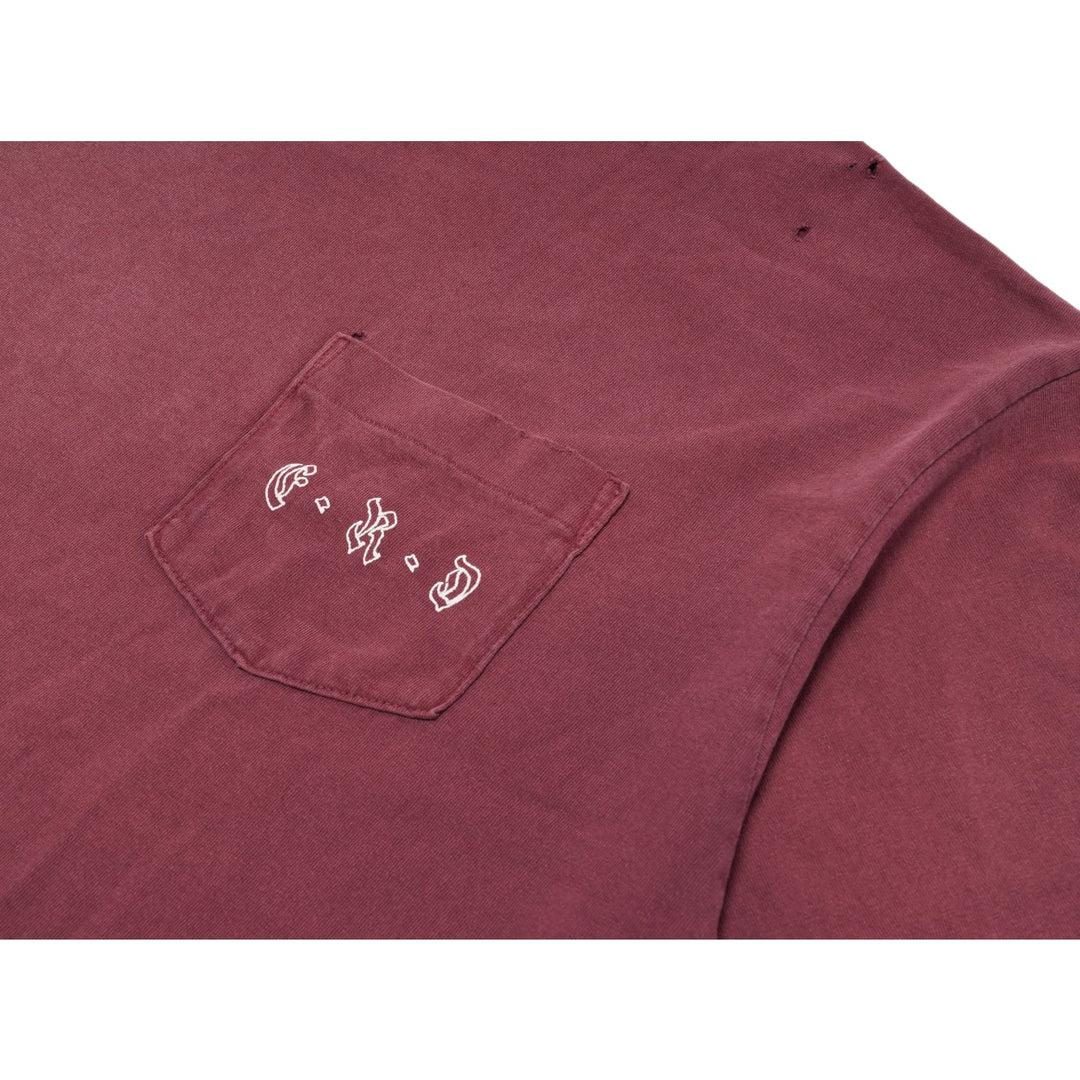 Enfants Riches Deprimes 'Hebrew Font' Distressed & Red Pocket Tee