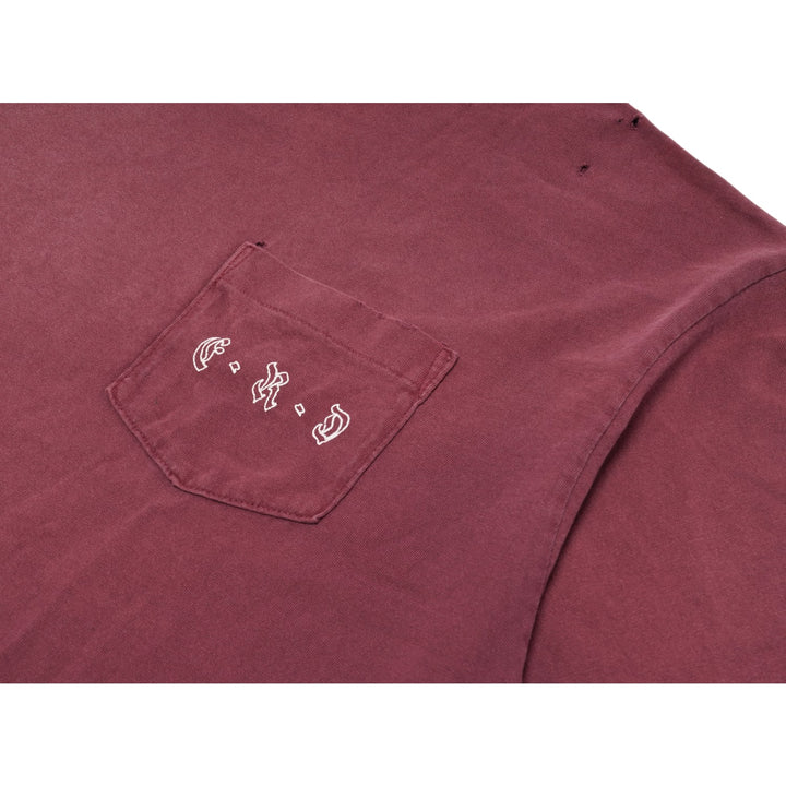 Enfants Riches Deprimes 'Hebrew Font' Distressed & Red Pocket Tee
