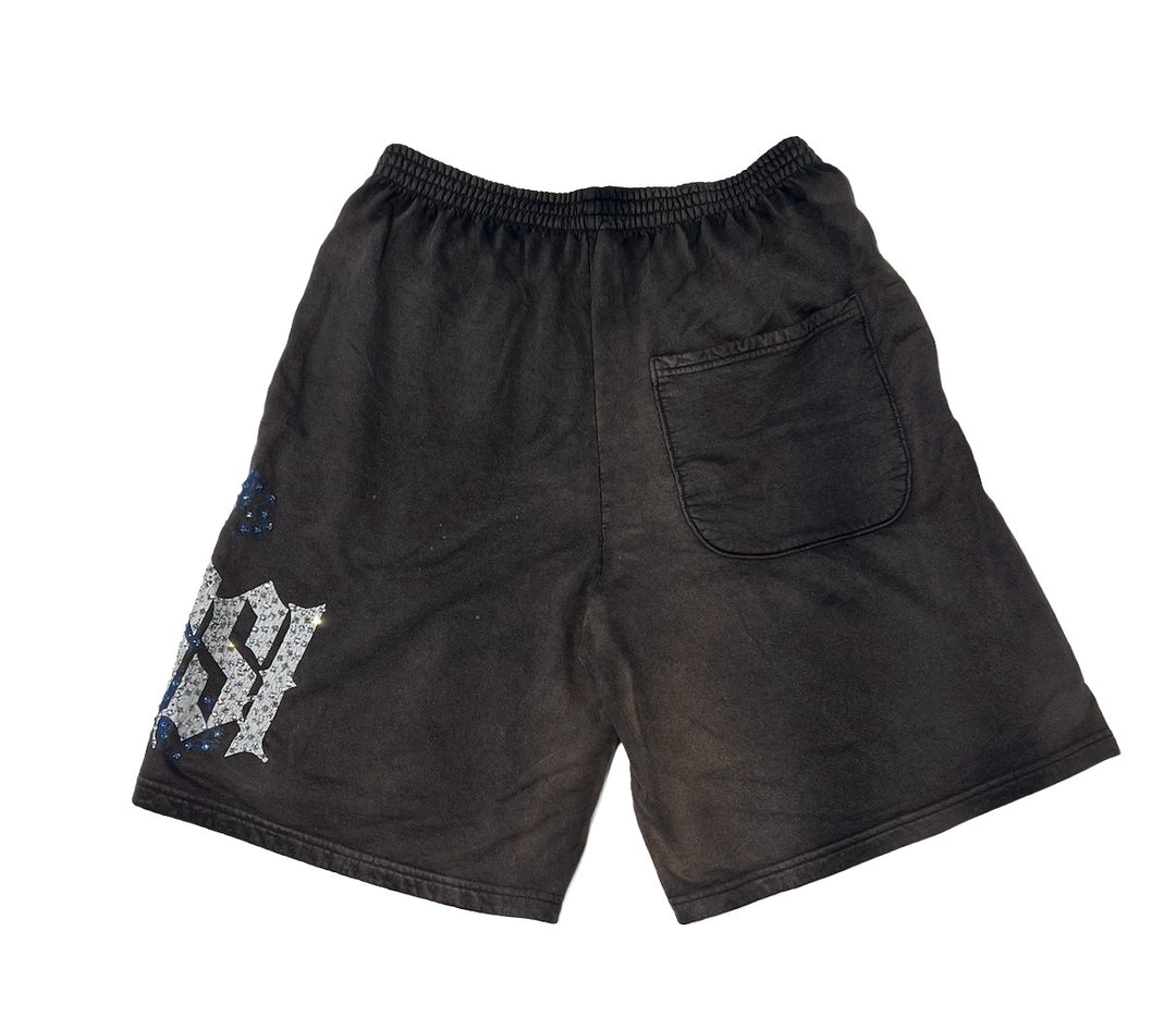 Bossi 'Blue Skull' Faded Wash Shorts