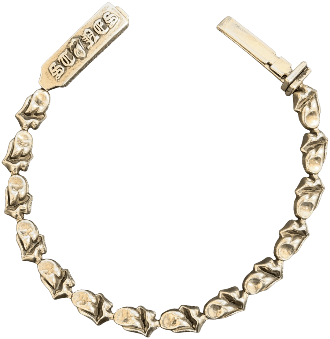 Chrome Hearts 'Rolling Stones' 14 Link Silver Bracelet