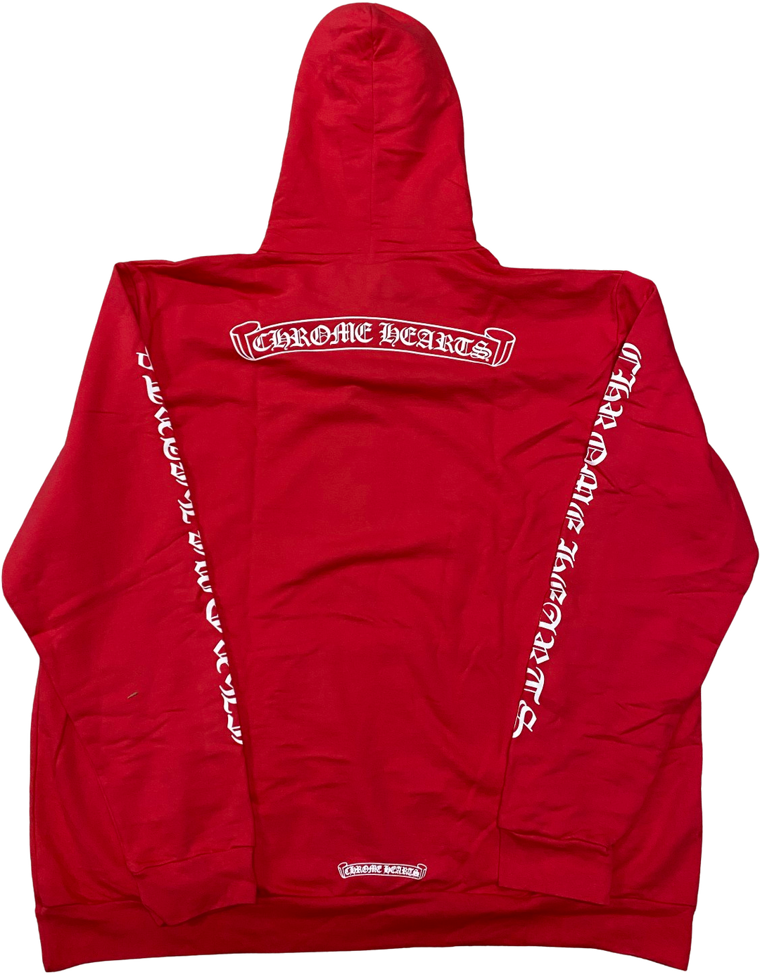 Chrome Hearts 'Scroll Logo' Red/White Pullover Hoodie