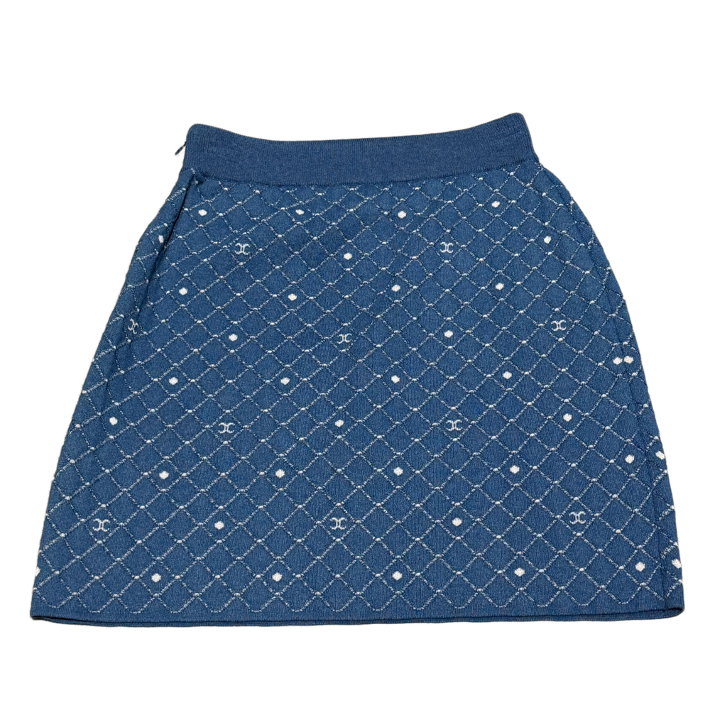 Chanel 'Blue Quilted Knit' Women's Mini Skirt