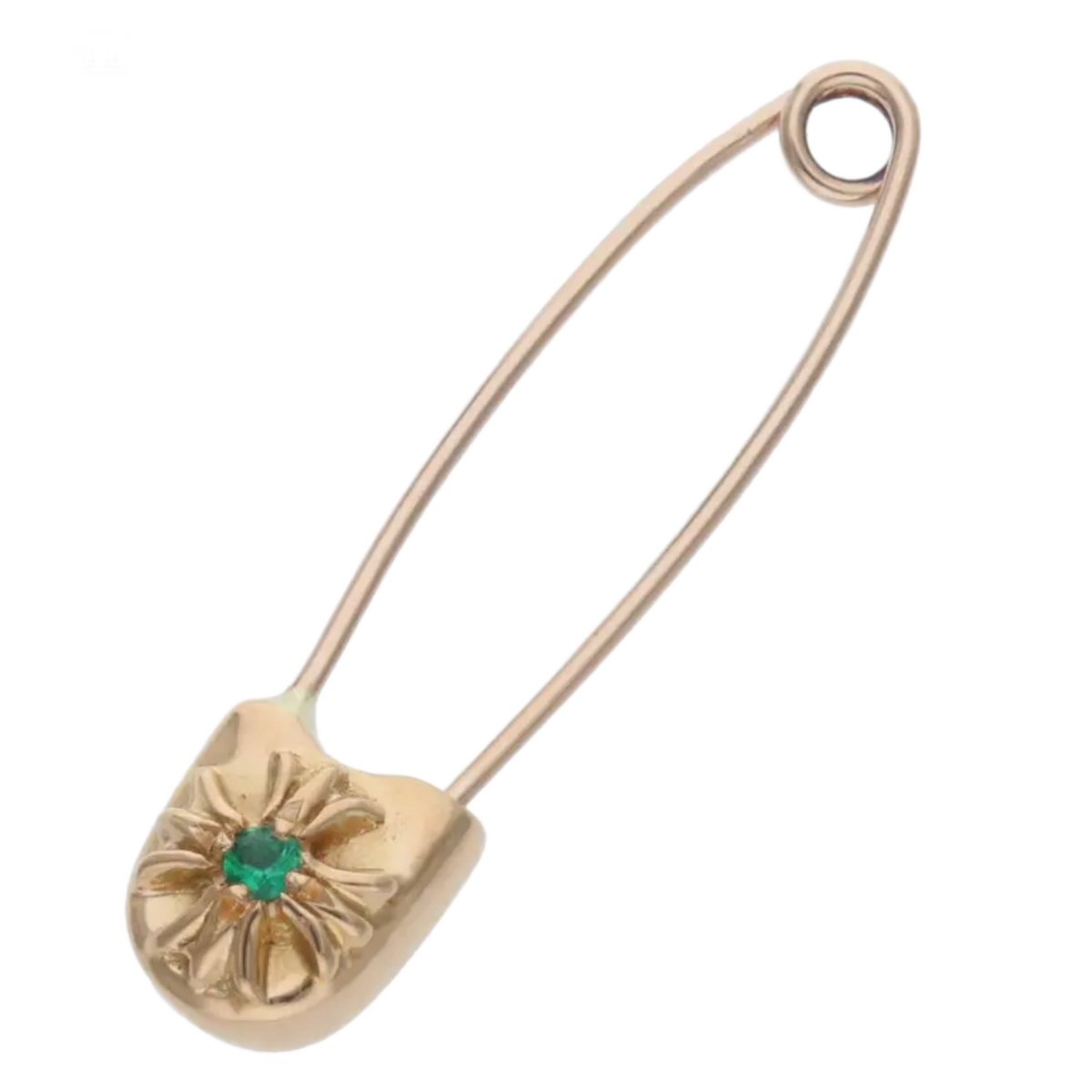 Chrome Hearts 22K Gold 'Emerald' Safety Pin