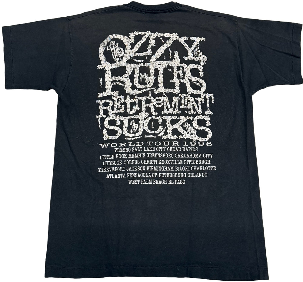 Ozzy Osbourne 'Retirement Sucks' Rhinestone Vintage Tee
