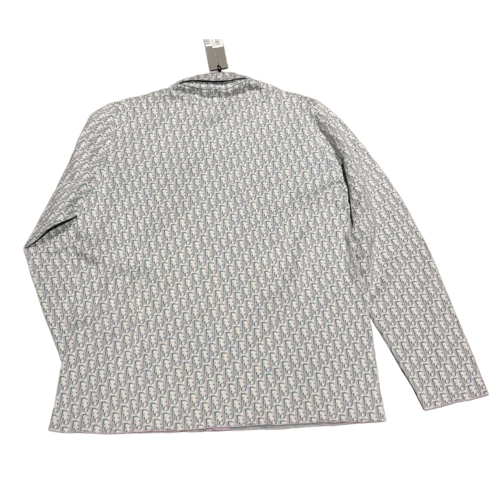 Dior 'White/Purple' Oblique Knit Button Up 