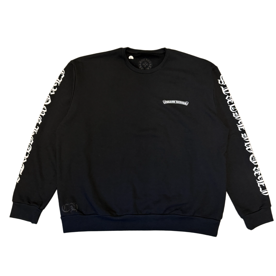 Chrome Hearts 'Black' Scroll Logo Crewneck Sweater