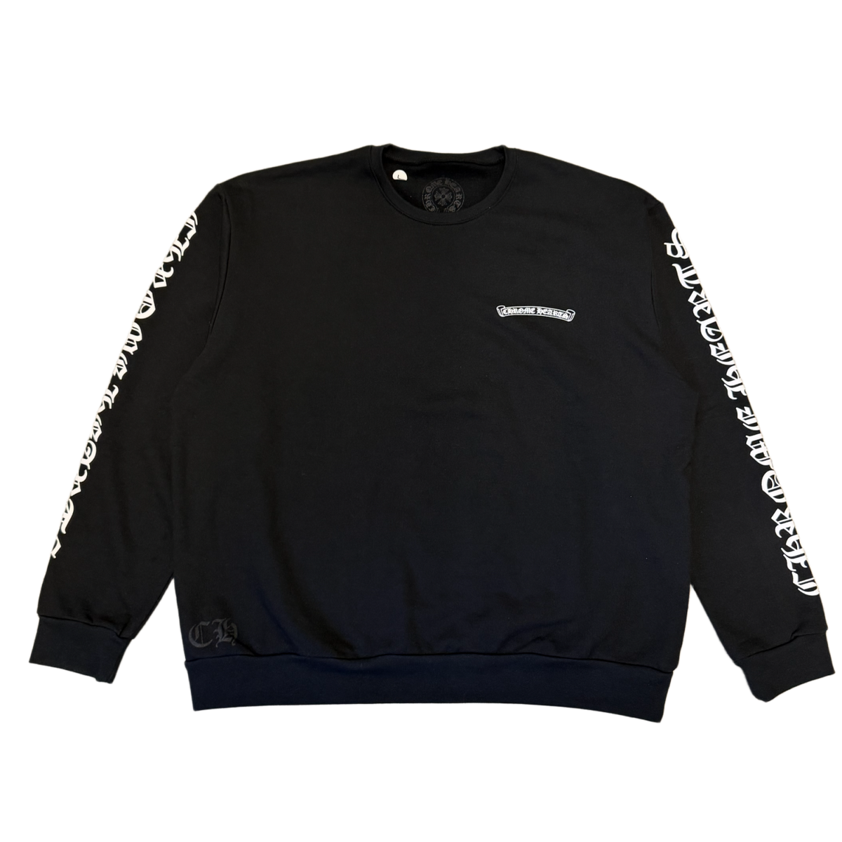 Chrome Hearts 'Black' Scroll Logo Crewneck Sweater