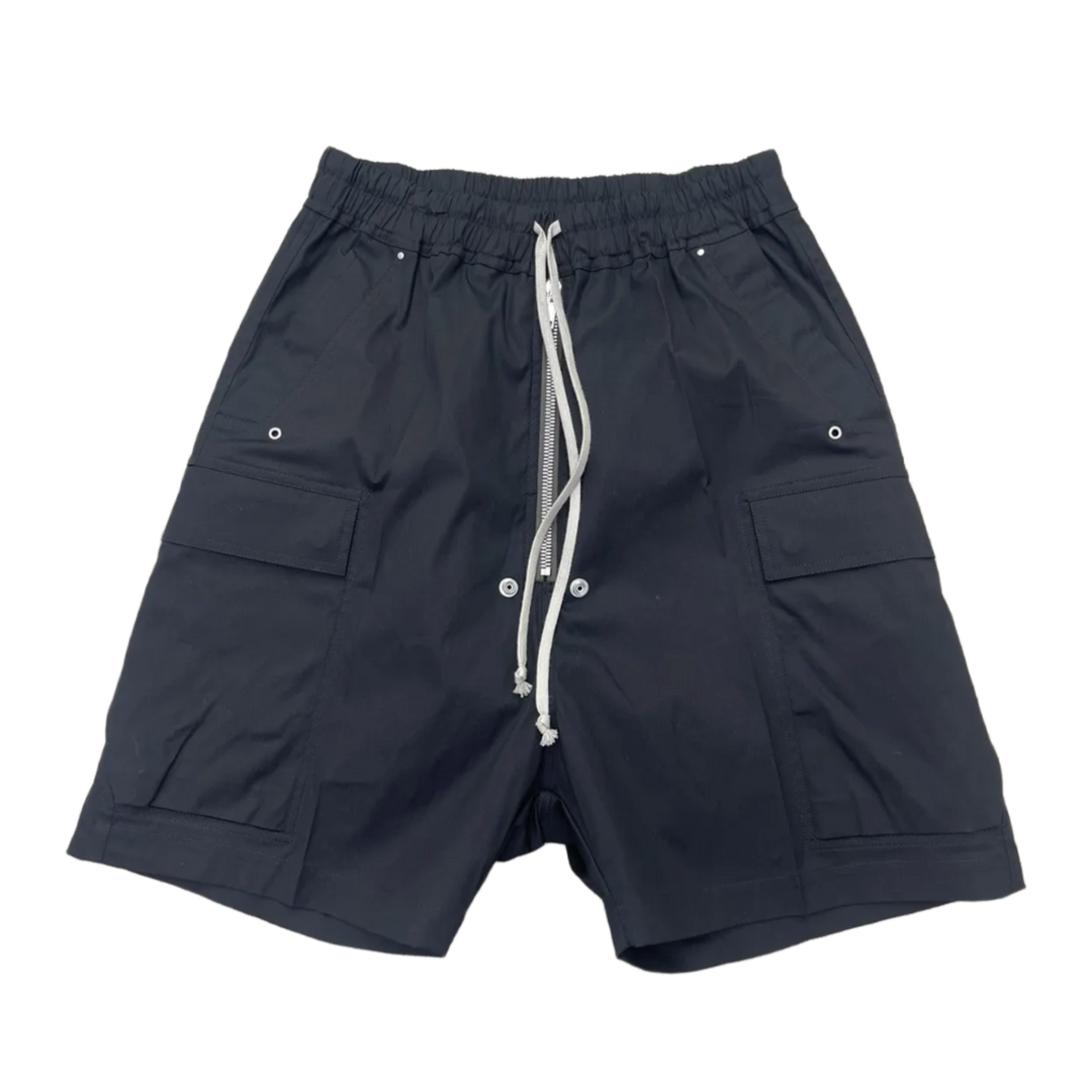 Rick Owens 'Polyester' Black Cargobela Shorts