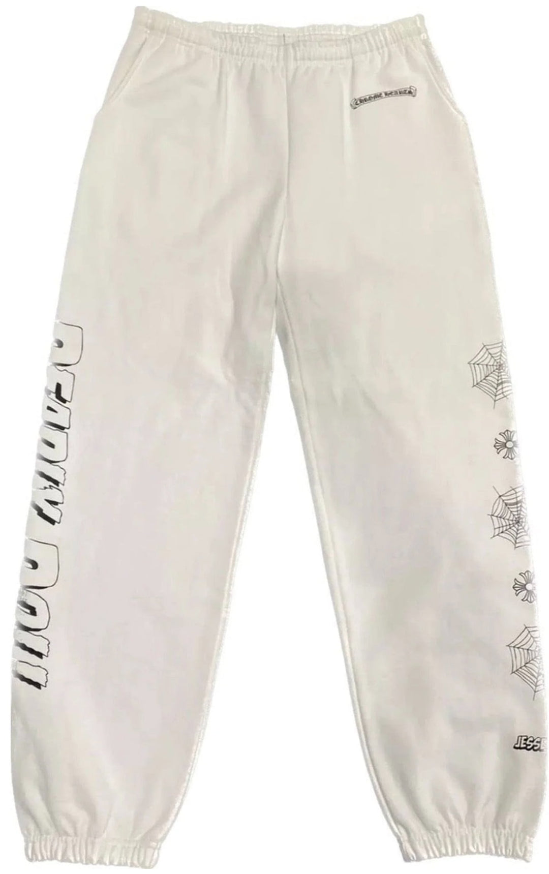 Chrome Hearts Deadly Doll 'Spiderweb' White Sweatpants