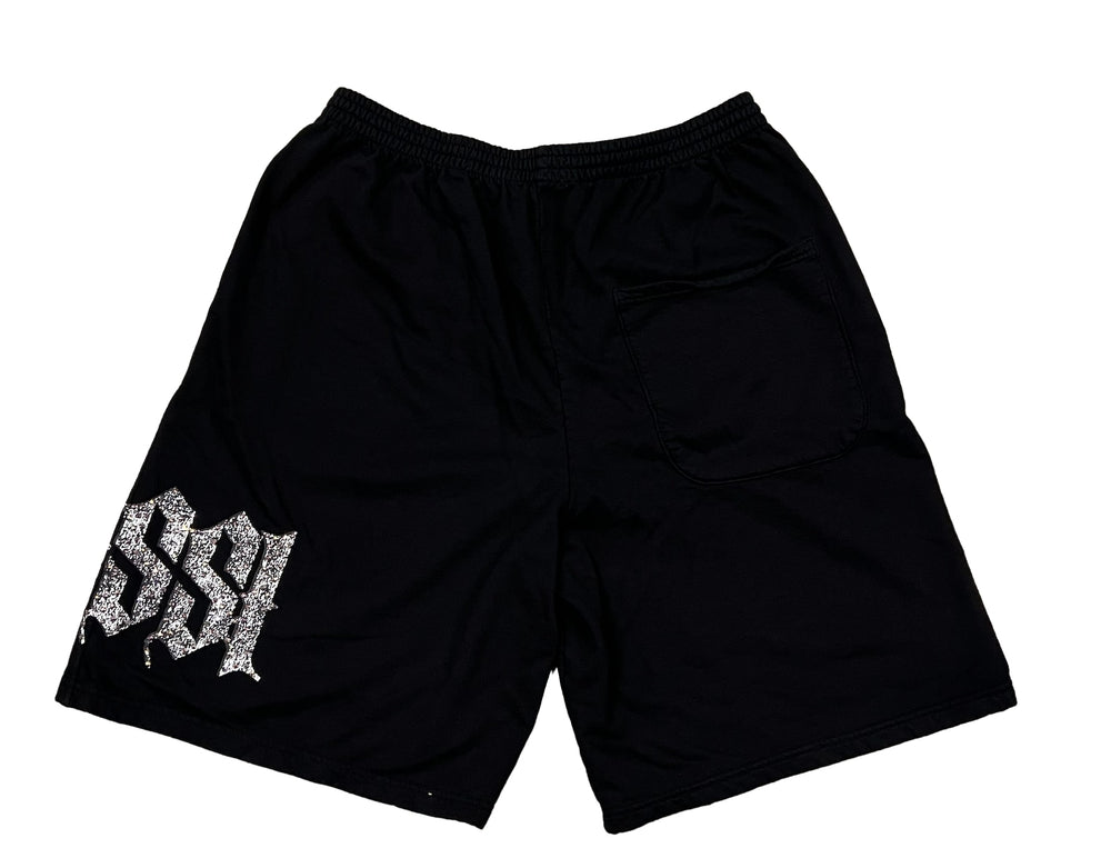 Bossi 'Black and White' Rhinestone Sweatshorts