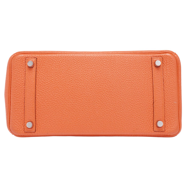 Hermès 'Orange' Palladium Hardware Birkin 30 Bag
