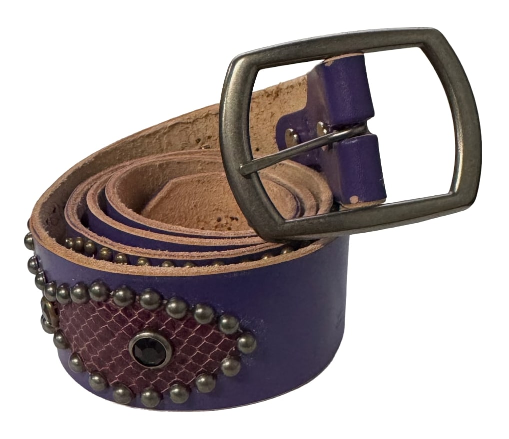 Studded 'Purple Snakeskin' Purple Belt