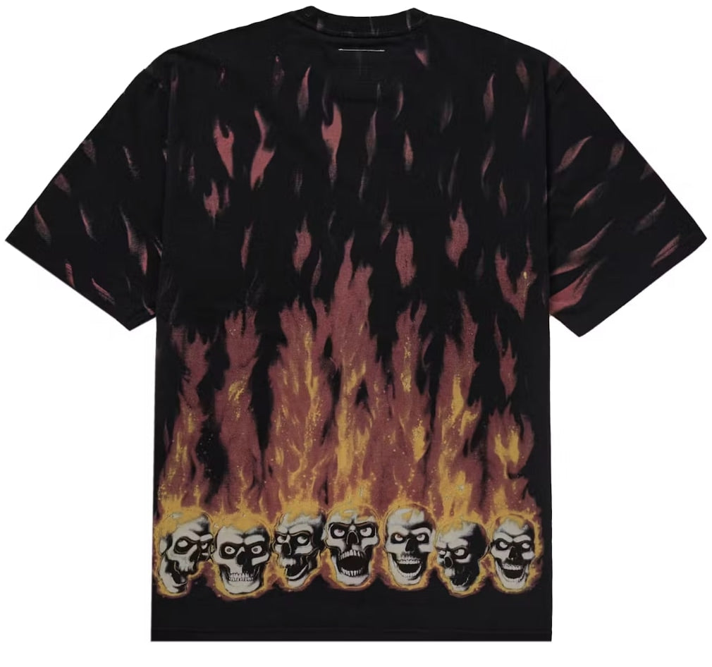 Supreme x MM6 Maison Margiela Liquid Blue Oversized Black Tee