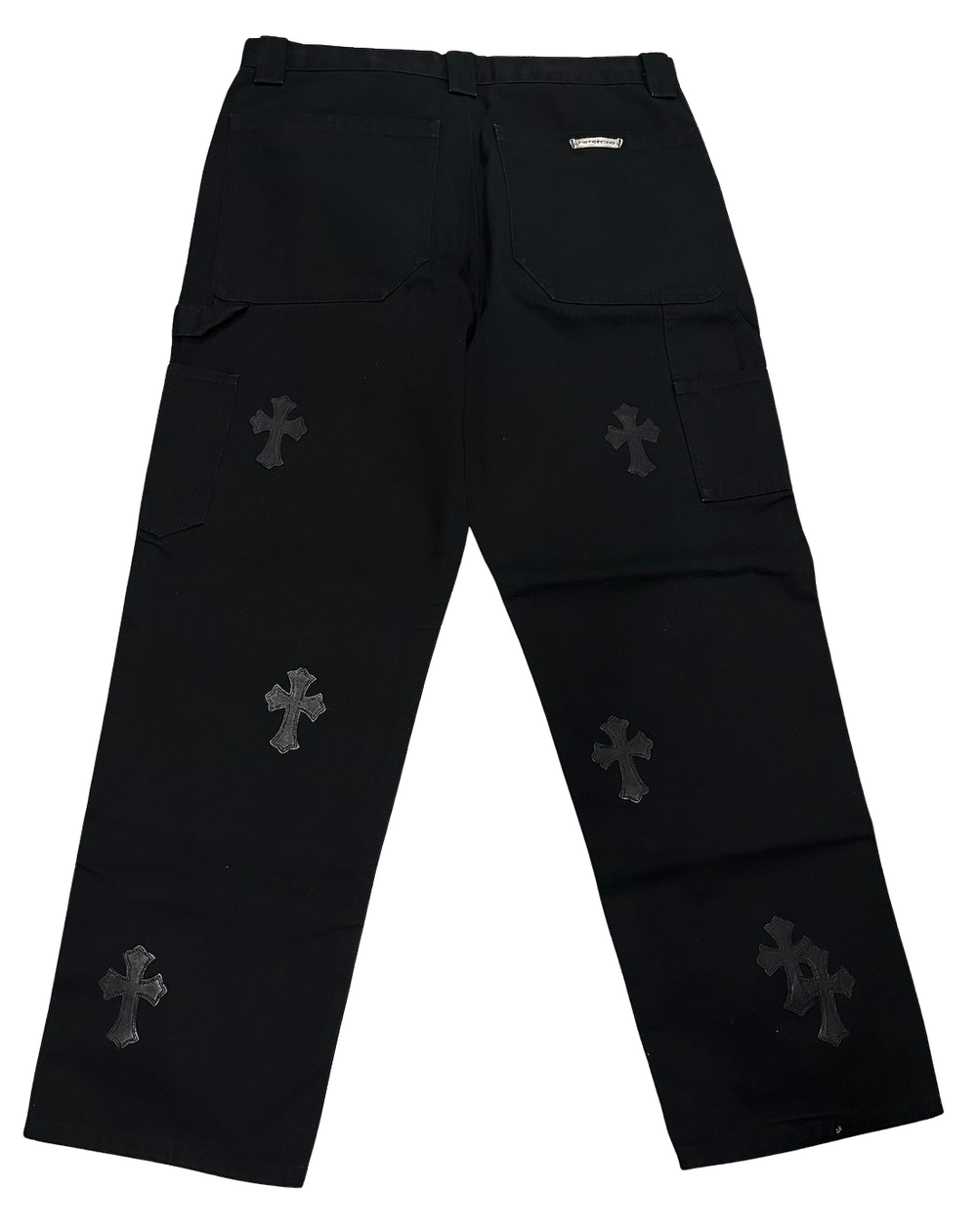 Chrome Hearts 'Double Knee' Black Patch Carpenter Pants