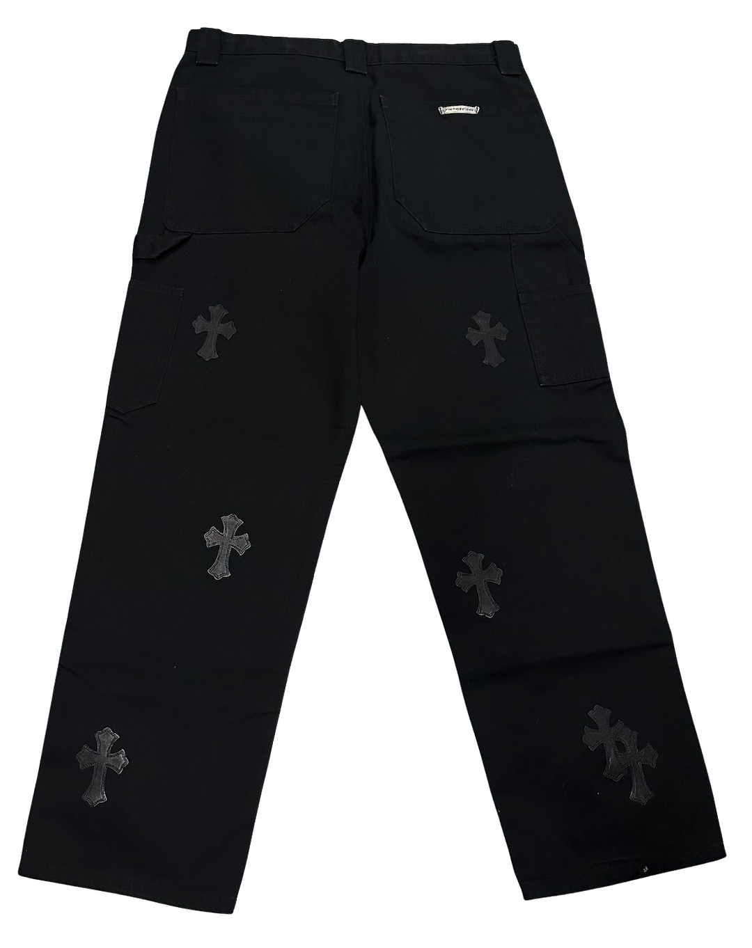 Chrome Hearts 'Double Knee' Black Patch Carpenter Pants