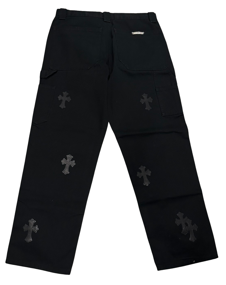 Chrome Hearts 'Double Knee' Black Patch Carpenter Pants