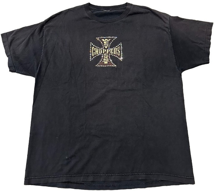 West Coast Choppers 'Orange Chopper' Rhinestone Vintage Tee