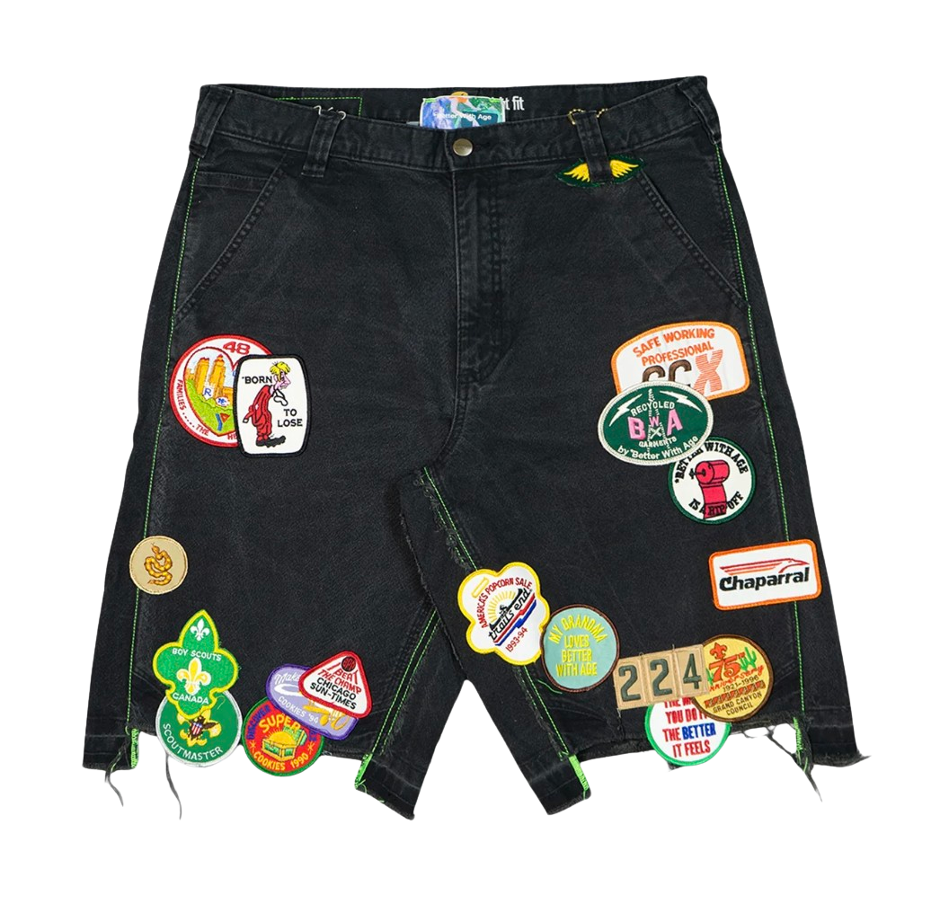 *Better With Age 'Gentlemen's' Single Knee Denim shorts