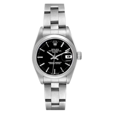 Rolex Datejust 'Black Dial' 26 Smooth Bezel Stainless Steel Oyster Bracelet Ladies Watch 69160