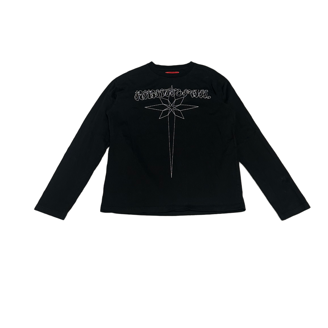 KUSIKOHC 'Black' Embroidered Origami Longsleeve Tee