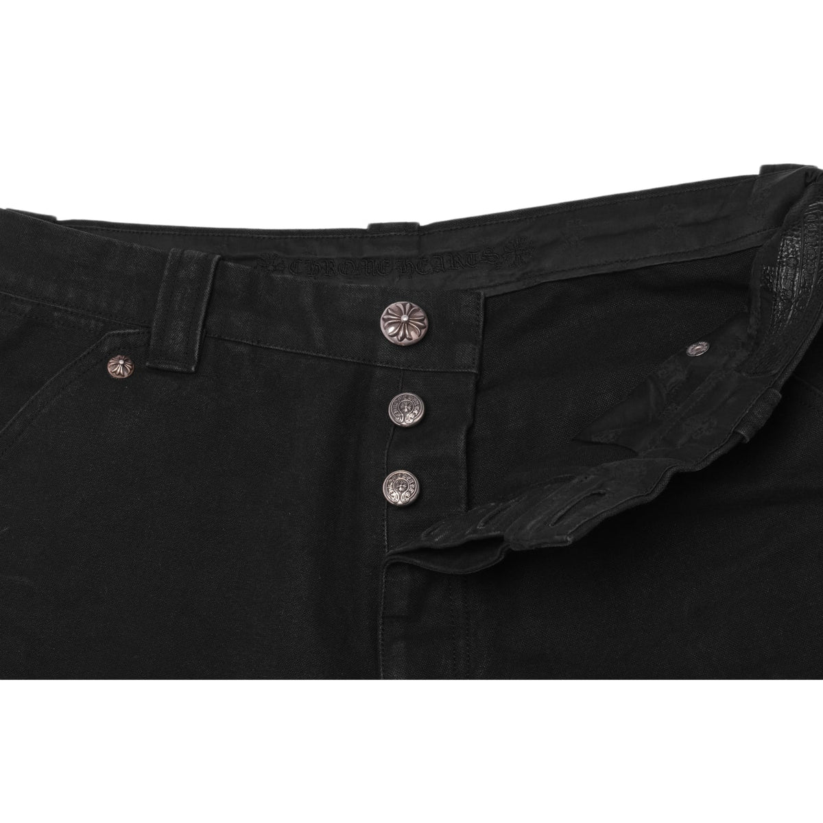 Chrome Hearts '12 Patch' Black Denim Shorts