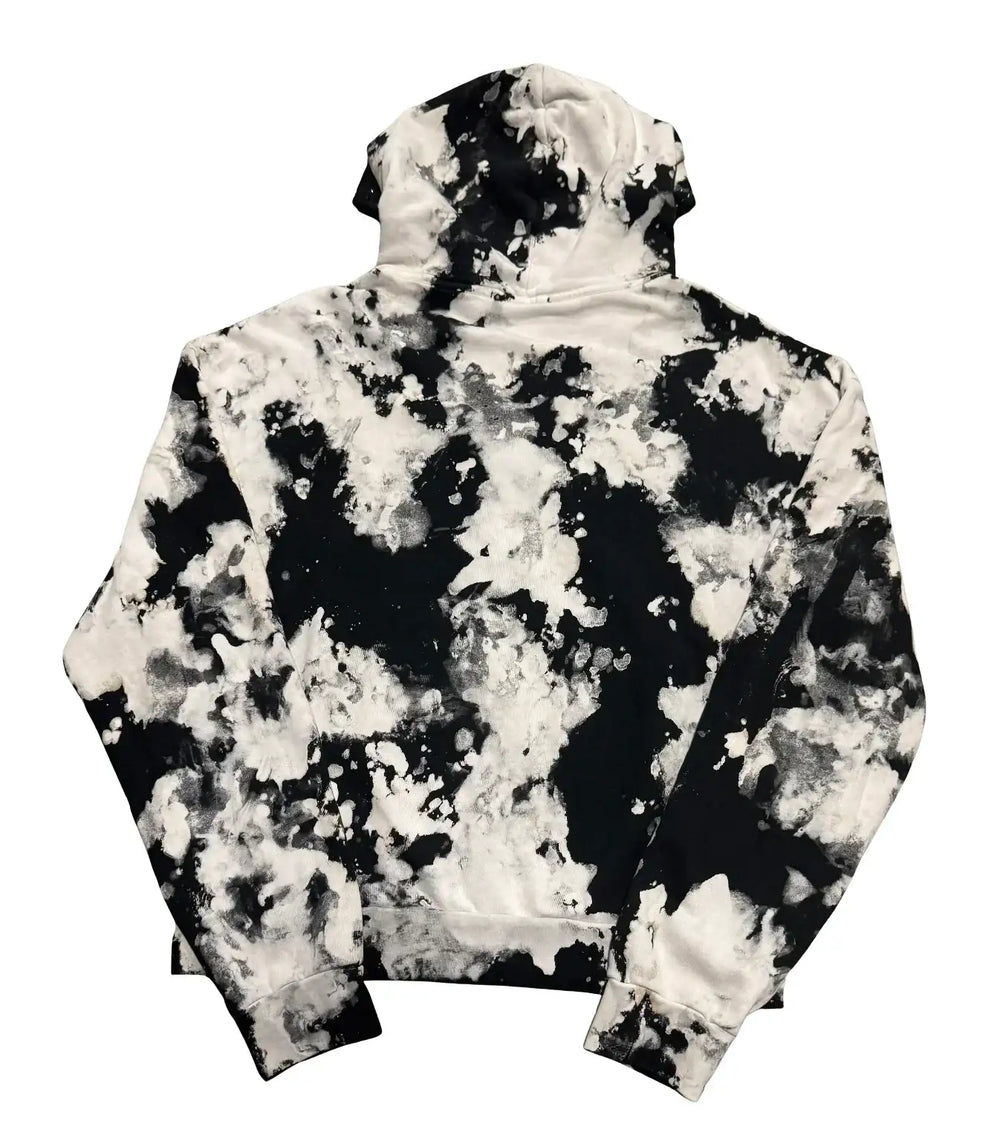 Bossi 'Black Sabbath' Tie-Dye Vintage Rhinestone Zip Up Hoodie