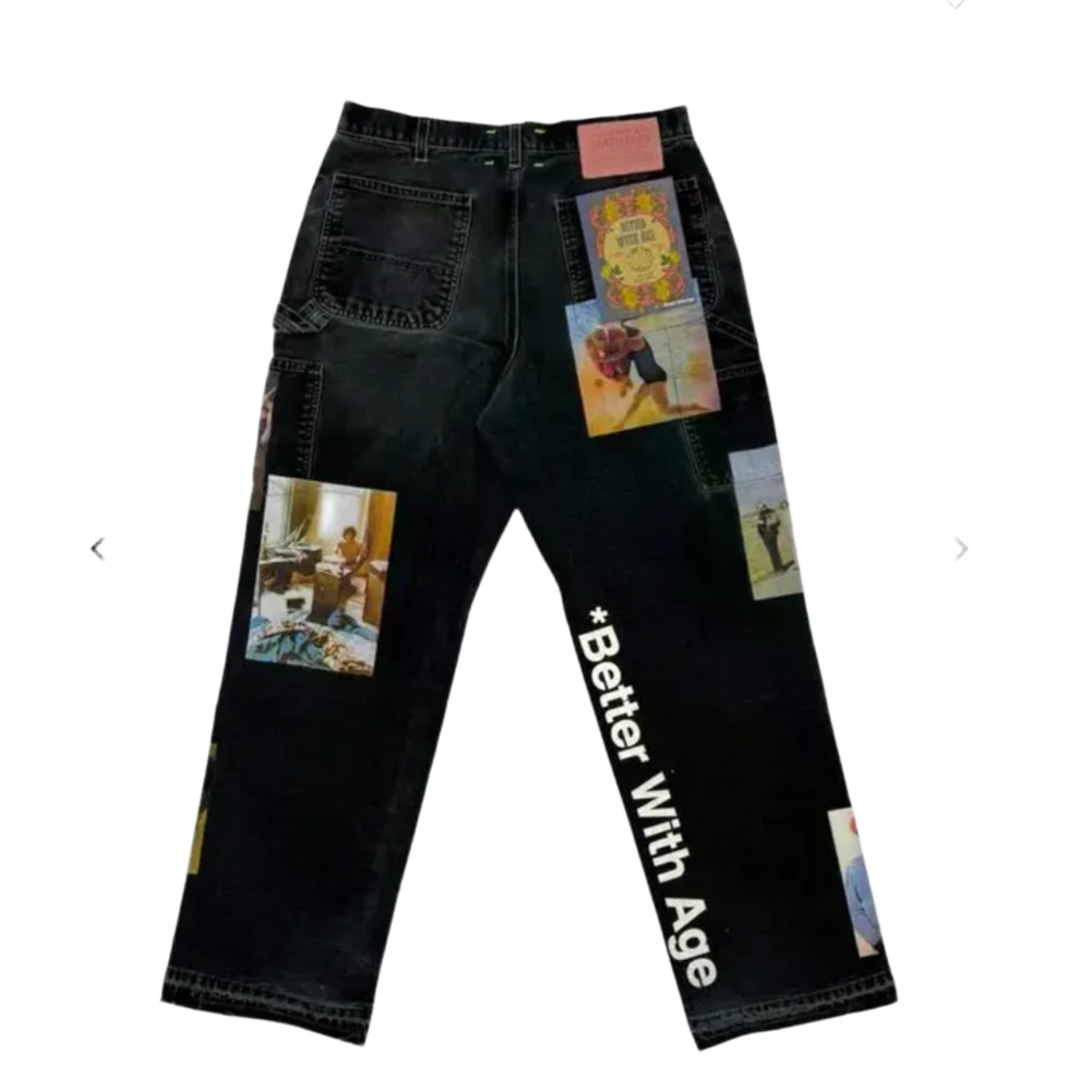 Better With Age 'Black' Tabloid Carpenter Pants