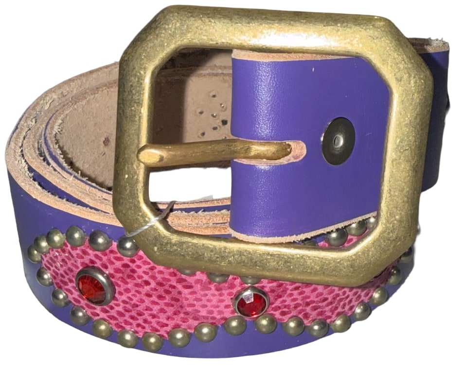 Studded 'Pink Snakeskin/ Sun Gem Purple Belt