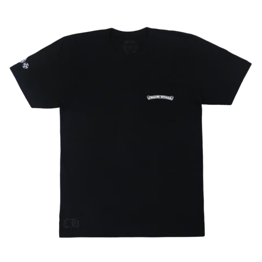 Chrome Hearts 'Black' Scroll Logo Multicolor Cross Tee
