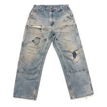 Carhartt 'Painted' Distressed Double Knee Light Blue Pants