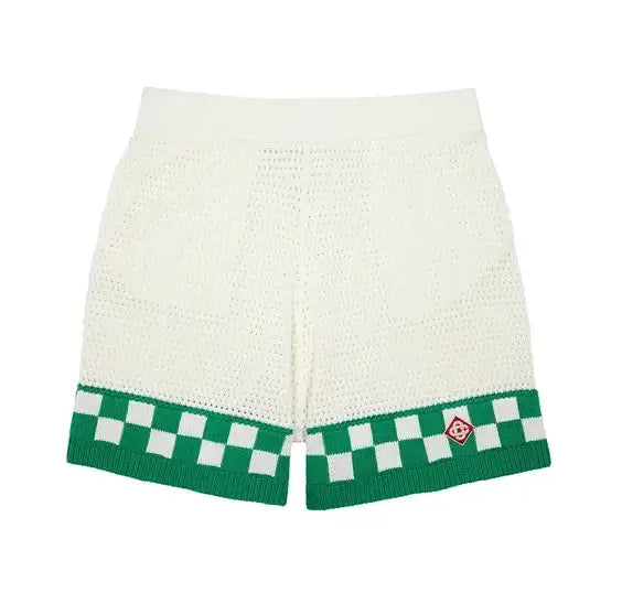 Casablanca 'Green Checker' Knit Shorts