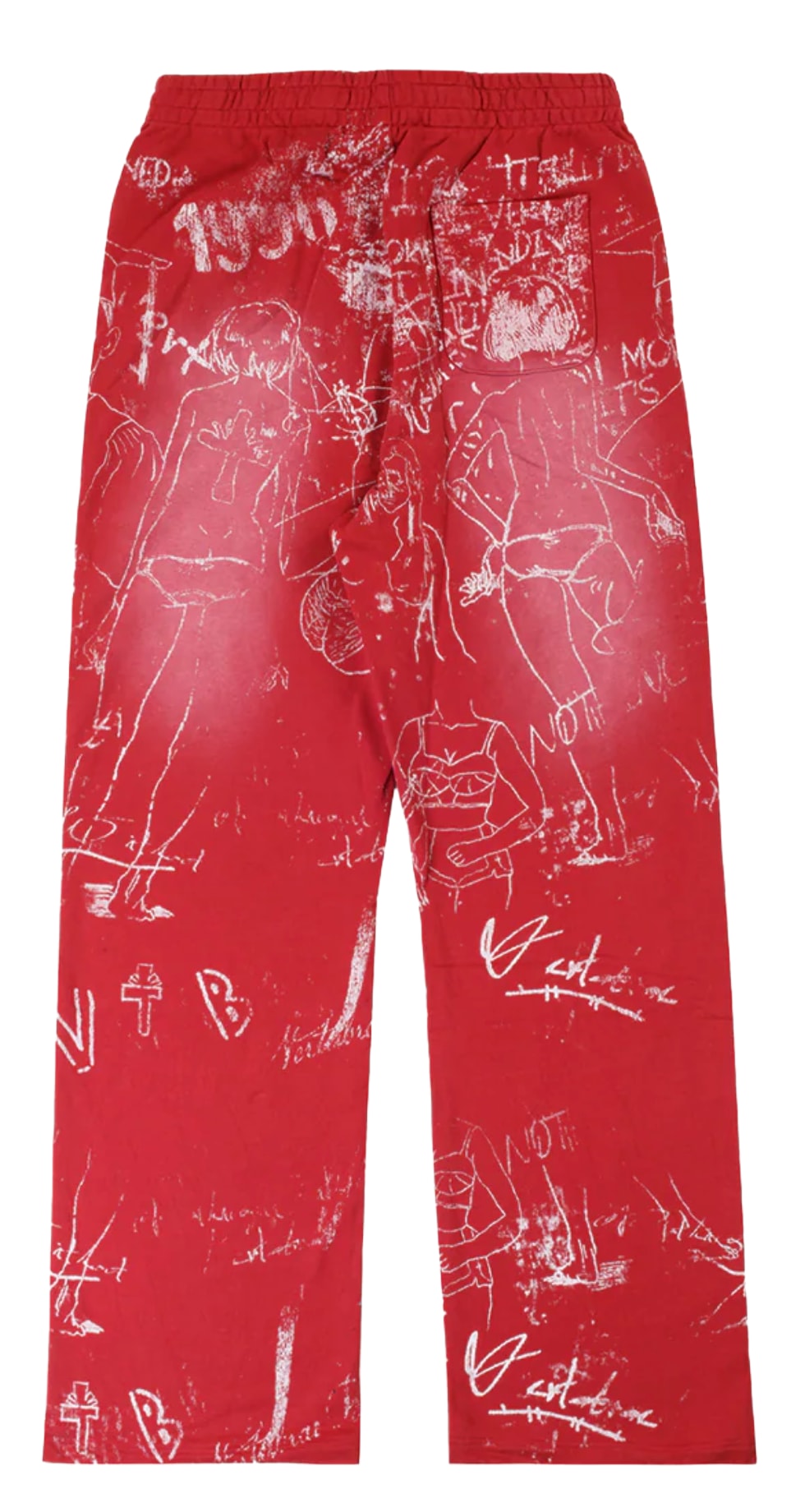 Vertabrae 'Silo Sketch' Red Sweatpants