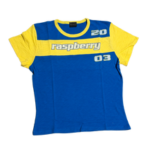 Gold+Vintage Gallery Raspberry Hills 'Blue and Yellow' Womens Tee