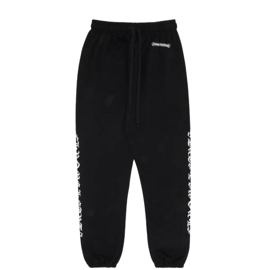 Chrome Hearts 'Black' Scroll Logo FU Black Sweatpants