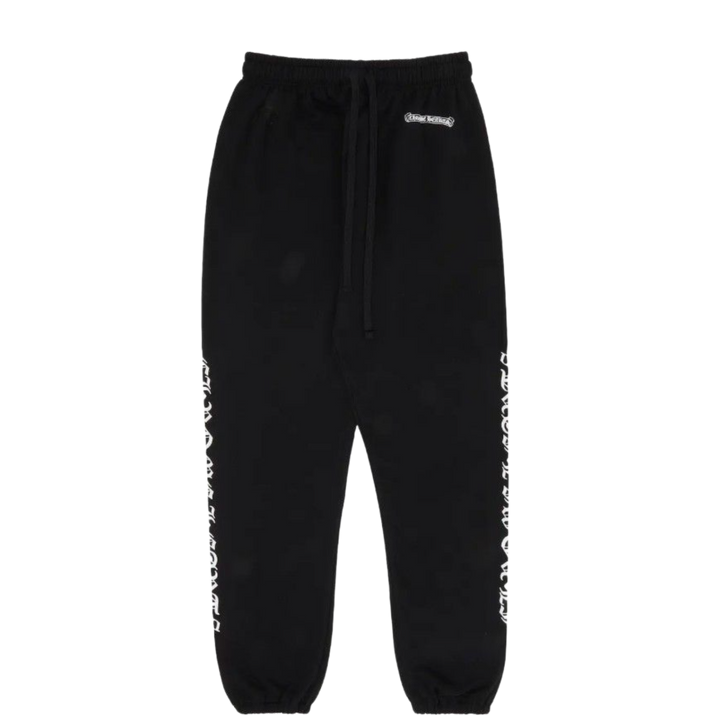 Chrome Hearts 'Black' Scroll Logo FU Black Sweatpants