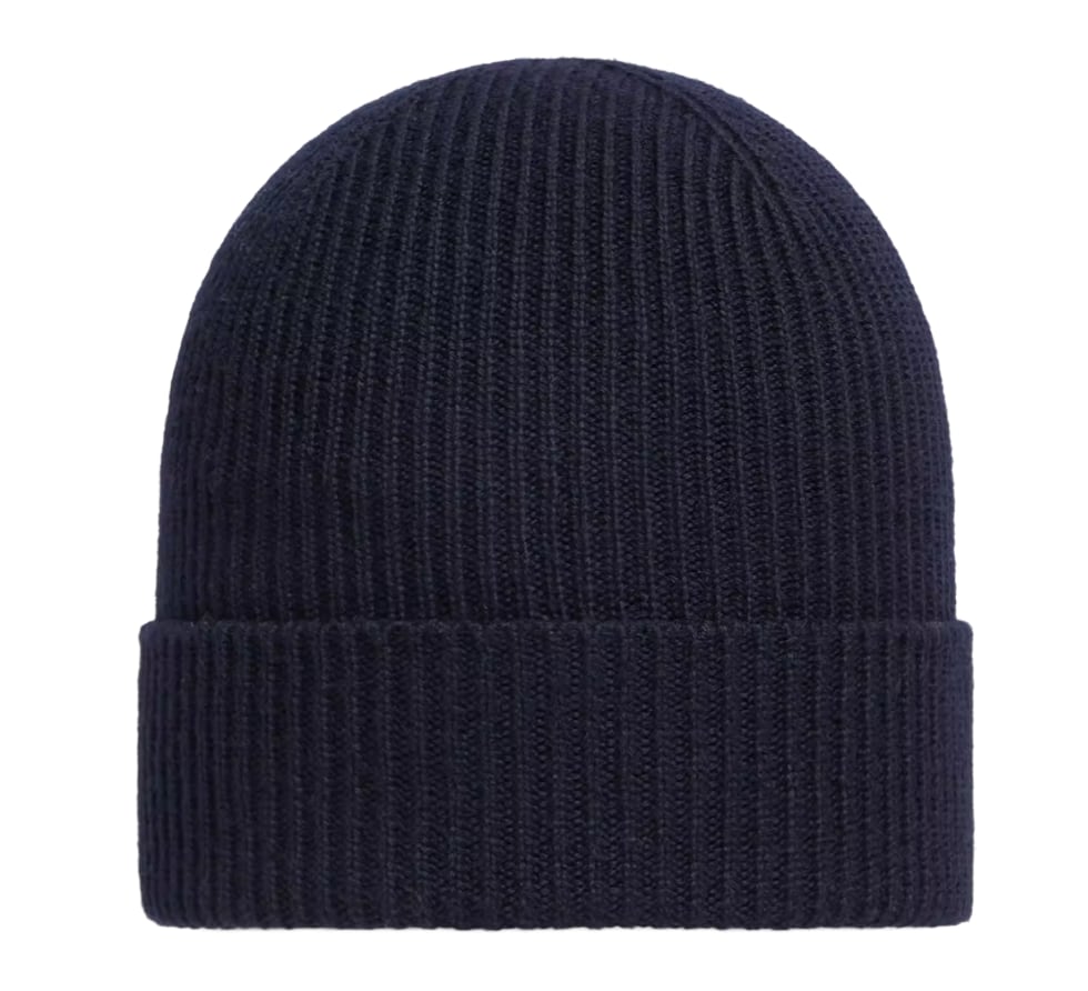 Moncler 'Navy' Rib Knit Wool Beanie
