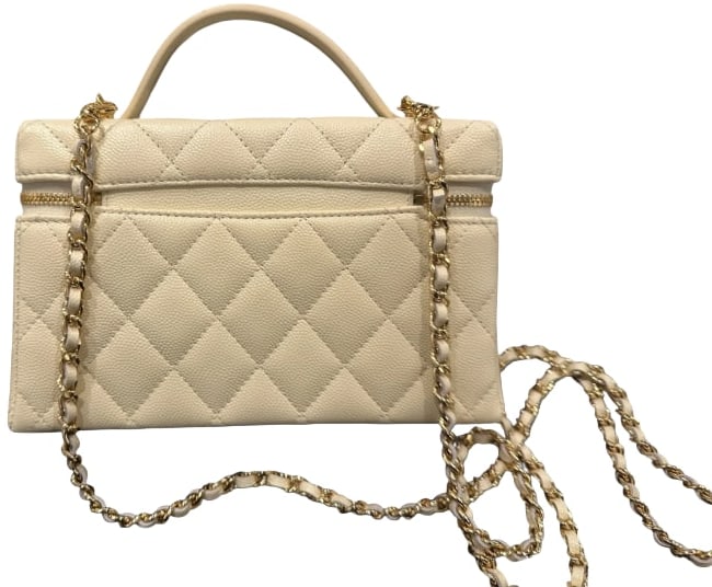 Chanel 'Light Beige' Top Handle Long Vanity Case