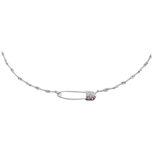 Chrome Hearts 'Pink Sapphire' 18k White Gold Twist Paper Clip Necklace