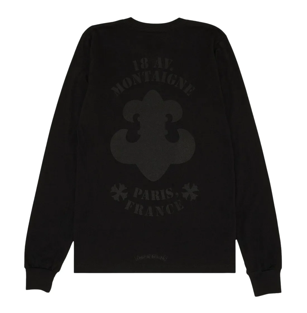 Chrome Hearts 'Paris Avenue Montaigne' Black Longsleeve Tee