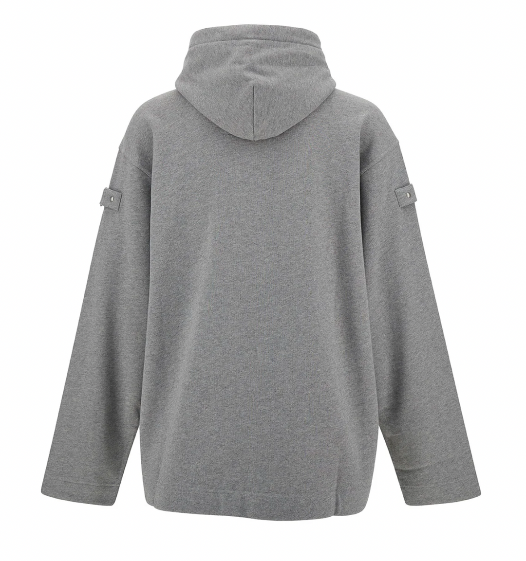 Givenchy 'Metal Details' Grey Fleece Hoodie
