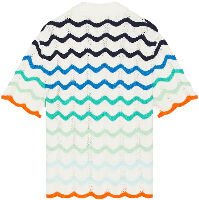 Casablanca 'Blue Gradient' Wave Knit Shirt